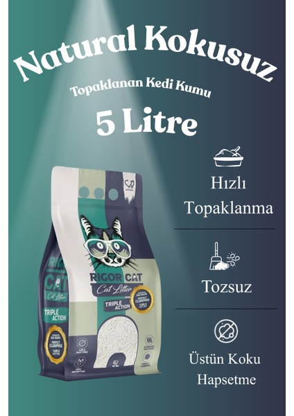 Naturel Topaklanan Kedi Kumu 5l