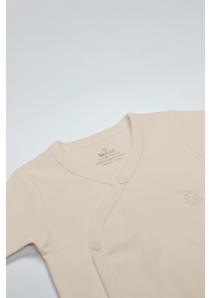 Bistyle Organik Natural Basic Style Kruvaze Uzun Kol Body BS17102 Bej fiyatları