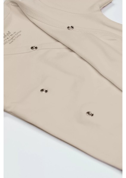 Bistyle Organik Natural Basic Style Kruvaze Uzun Kol Body BS17102 Bej fırsatları