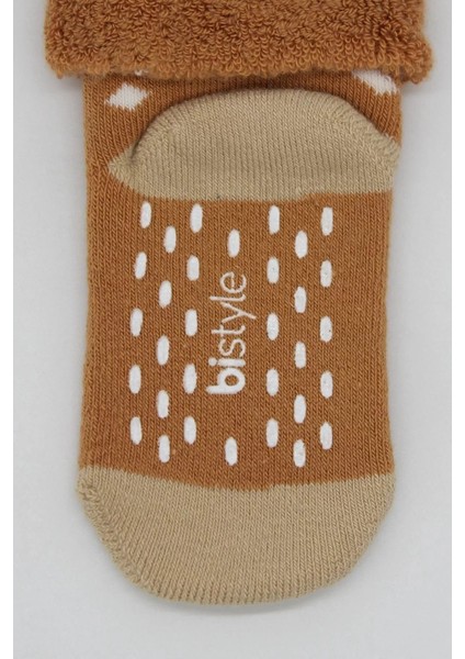 Puanlı Kaymaz Havlu Soket Çorap 2'li Hardal indirimleri