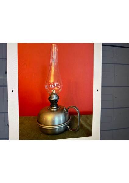 Antika Fransız Zin (Kurşun) Gaz Lambası 29 cm Boyunda fiyatları