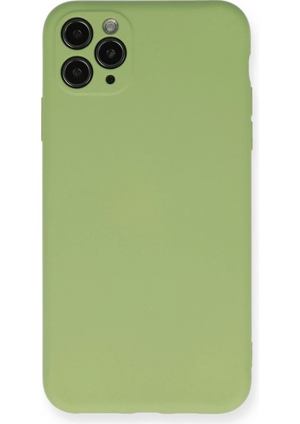 Newface iPhone 11 Pro Max Kılıf Nano Içi Kadife Silikon- Yeşil