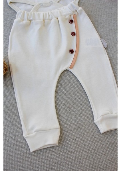 3-6 6-9 9-12 Ay Şarkıcı Kuşlar Nakışlı Bandanalı Uzun Kollu Zıbınlı 3lü Kız Bebek Takımı Ekru modelleri