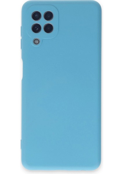 Newface Samsung Galaxy A22 Kılıf Nano Içi Kadife Silikon - Mavi