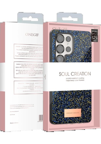 Onegif Samsung Galaxy S25 Ultra Bright Simli Kapak - Gold fırsatları