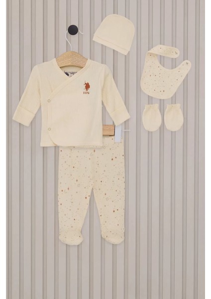 Kız Bebek 5'li Zıbın Seti Krem