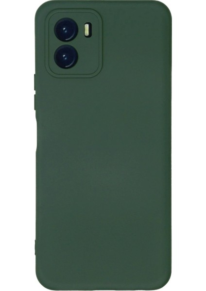 Newface Vivo Y15S Kılıf Nano Içi Kadife Silikon - Koyu Yeşil