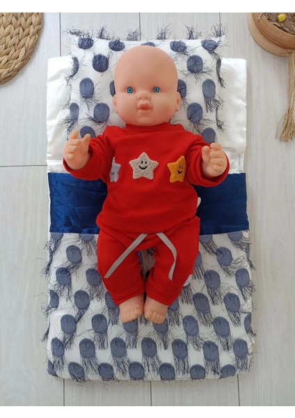 Yenidoğan Izmir Incisi Tül Işlemeli Pamuklu Fiyonklu Kundaklı Lüks 3lü Alt Açma Seti Lacivert modelleri