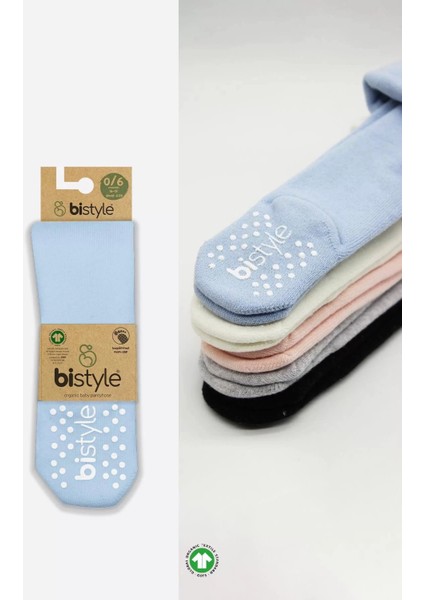 Tekli Kaymaz Basic Külotlu Çorap Mavi