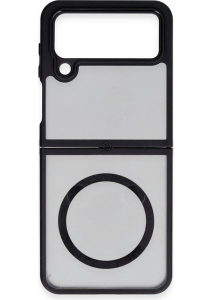 Newface Samsung Galaxy Z Flip 4 Kılıf Blur Fold Magsafe Kapak - Mat Siyah