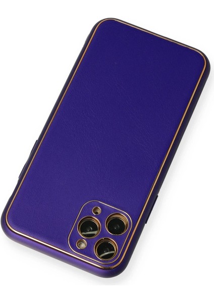 Newface iPhone 11 Pro Kılıf Coco Deri Silikon Kapak - Mor modelleri