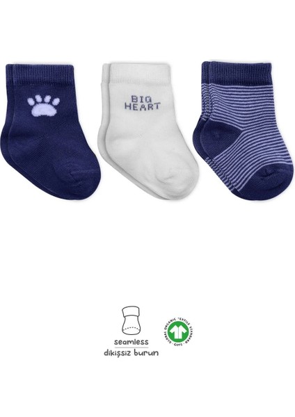 3'lü Penye Soket Çorap BS10110 Indigo