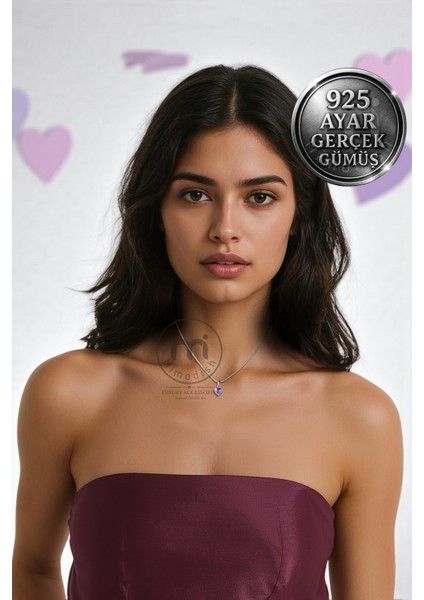 925 Ayar Gerçek Gümüş Özel Kalp Tasarımlı Kolye Sevgiliye Hediye Kalpli Kolye Gümüş Kadın Kolye