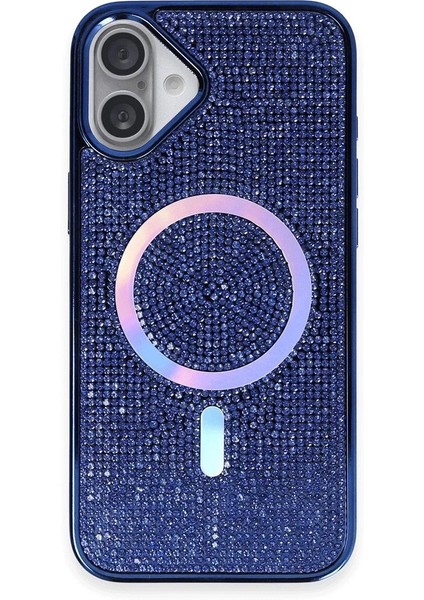 Newface iPhone 16 Kılıf Diamond Magsafe Kapak - Lacivert