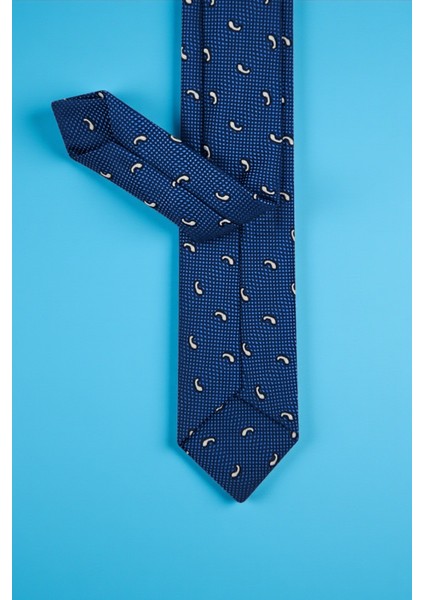 Slim Damla Desen Mavi Kravat & Mendil modelleri