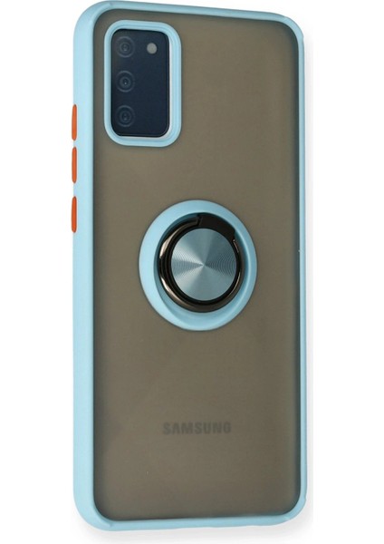 Newface Samsung Galaxy A02S Kılıf Montreal Yüzüklü Silikon Kapak - Buz Mavi fiyatları