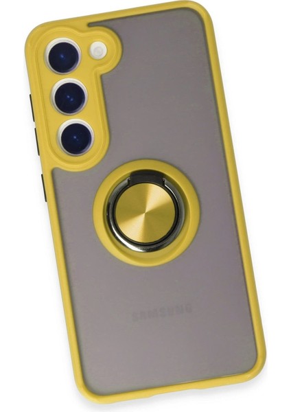 Newface Samsung Galaxy S23 Kılıf Montreal Yüzüklü Silikon Kapak - Sarı fırsatları