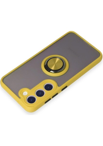 Newface Samsung Galaxy S23 Kılıf Montreal Yüzüklü Silikon Kapak - Sarı indirimleri