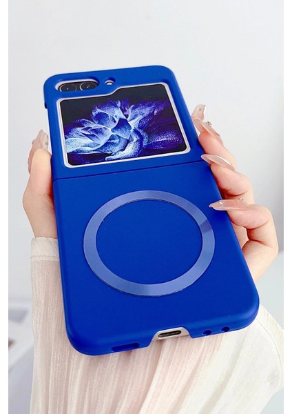 Newface Samsung Galaxy Z Flip 5 Kılıf Mata Fold Kapak - Sierra Blue fiyatları