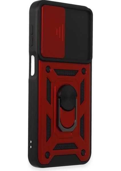 Newface Samsung Galaxy M34 5g Kılıf Pars Lens Yüzüklü Silikon - Kırmızı modelleri