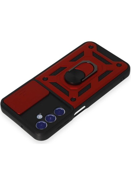 Newface Samsung Galaxy M34 5g Kılıf Pars Lens Yüzüklü Silikon - Kırmızı fırsatları