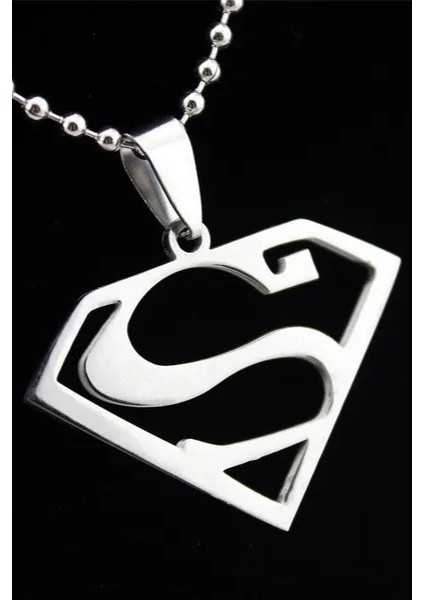 Paslanmaz Çelik Unisex Kadın Erkek Superman Kolye Kararmaz ECK53