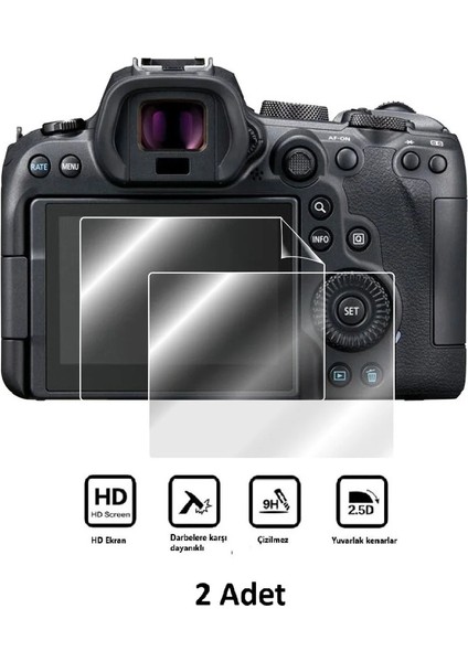Canon Eos R6 Mark Iı Dijital Video Kamera LCD Uyumlu 2 Adet 9h Nano Ekran Koruyucu