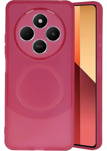 Newface Xiaomi Redmi 14C Kılıf Maya Karbon Kapak - Bordo