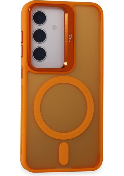 Joko Samsung Galaxy S24 Flet Lens Magsafe Kapak - Turuncu