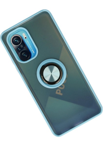 Newface Xiaomi Redmi K40 Kılıf Montreal Yüzüklü Silikon Kapak - Buz Mavi fiyatları