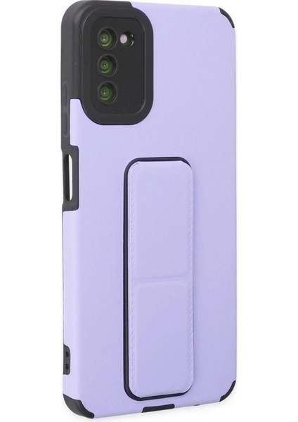 Newface Samsung Galaxy A03S Kılıf Mega Standlı Silikon - Lila fiyatları