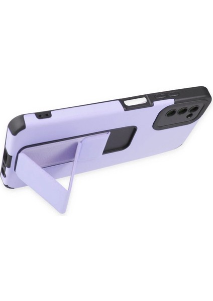 Newface Samsung Galaxy A03S Kılıf Mega Standlı Silikon - Lila fırsatları