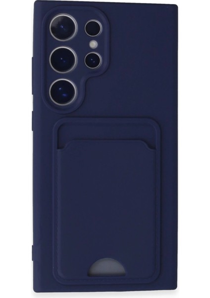 Newface Samsung Galaxy S24 Ultra Kılıf Kelvin Kartvizitli Silikon - Lacivert