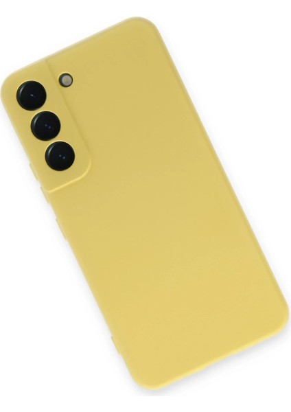 Newface Samsung Galaxy S22 Kılıf Nano Içi Kadife Silikon - Sarı modelleri
