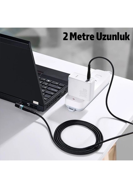 Baseus Zinc Manyetik Type-C To Dc Round (79X55MM) Lenovo Laptop Şarj Kablosu 100W 2M-(1903) modelleri