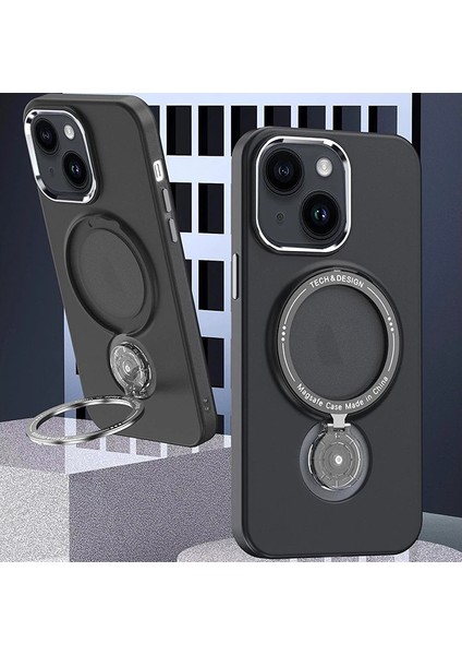 Ally iPhone 14 Için Magsafe Uyumlu Standlı Manyetik Silikon KILIF-(1903)