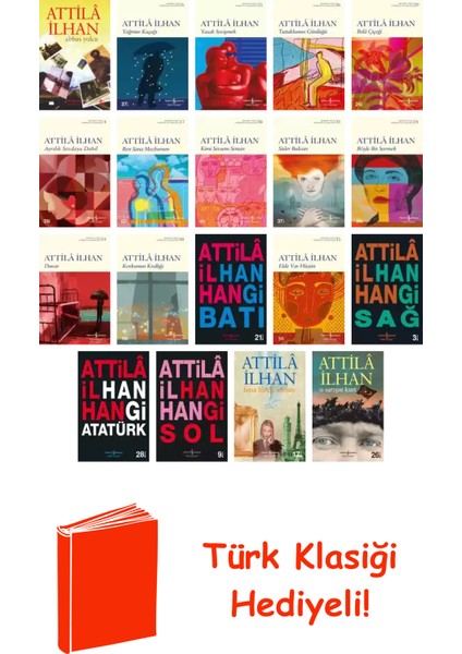 Attilâ Ilhan 19 Kitap Seti + Türk Klasiği Hediye
