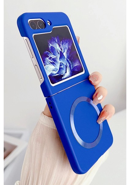 Newface Samsung Galaxy Z Flip 5 Kılıf Mata Fold Kapak - Lila modelleri