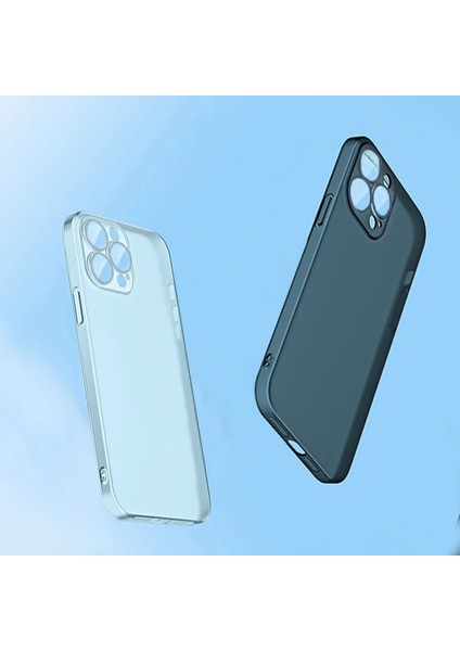 Ally iPhone 14 Plus 6.7inch Frosted Glass Şeffaf Kamera Korumalı KILIF-(1903)