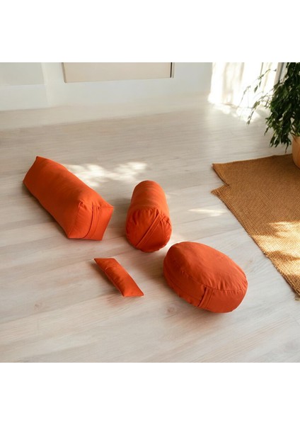 Dolgusuz Meditasyon Minderi, Silindir ve Kare Bolster ve Göz Yastığı 4'lü Meditasyon Seti Kılıf indirimleri