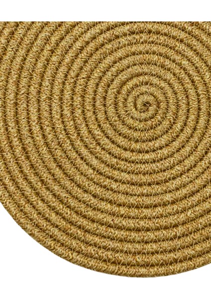 Jutty Hasır Görünümlü Jüt Dokuma Yuvarlak Natural Düz Dekoratif Amerikan Servis 32X32 cm Supla fiyatları