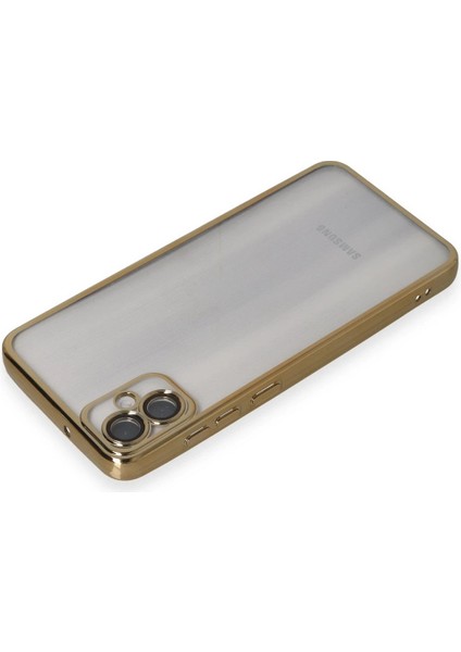 Newface Samsung Galaxy A05 Kılıf Razer Lensli Silikon - Gold modelleri