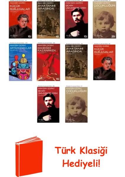 Maksim Gorki 10 Kitap Seti + Türk Klasiği Hediye