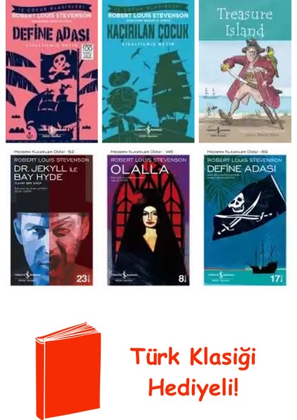 Robert Louis Stevenson 6 Kitap Seti + Türk Klasiği Hediye