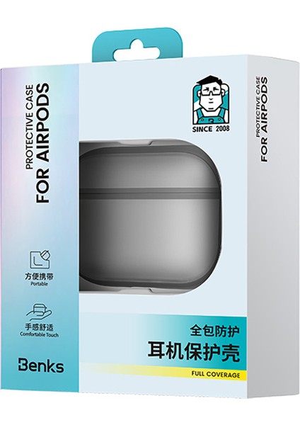 Airpods Pro 3 Uyumlu Kılıf Benks Mist Protective Sert Pürüzsüz Kılıf Siyah fiyatları