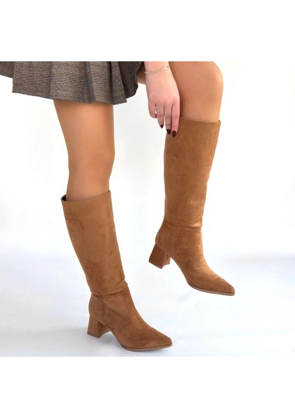 Roksa Taba Süet Topuklu Çizme fırsatları