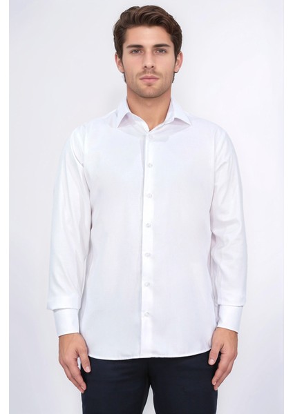 Slim Fit Italyan Yaka Non-Iron Twıll Beyaz Gömlek fiyatları