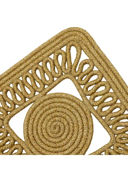 Jutty Hasır Görünümlü Jüt Dokuma Kare Natural Örgü Dekoratif Amerikan Servis 32X32 cm Supla fiyatları