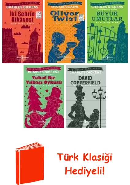 Charles Dickens 5 Kitap Seti + Türk Klasiği Hediye