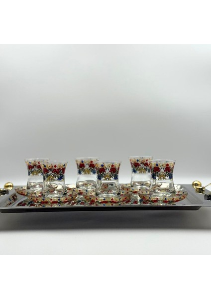Floral Desenli 6 Kişilik Çay Bardağı Seti modelleri